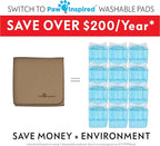 Paw Inspired Washable Pee Pads for Dogs, Leakproof, Non-Slip Reusable Puppy Pads for Potty Training, Whelping, Waterproof Mat (48x60 Inch, Pack of 1)
