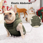 Fleece Lining Dog Hoodie with Harness Built in,Extra Warm Medium Dog Jacket in Winter Doggie Coats with Drawstring Hooded,Green XL