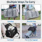 kathson Cat Carrier, Dog Carrier Pet Carriers Airline Approved Portable Collapsible Hand Bag Soft-Sided Dog Travel Carrier Bag for Puppy Kitten Small Dogs Up to 15 Lbs (Black)