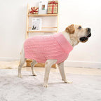 2 Pack Dog Sweaters for Big Dogs Turtleneck Pullover Cable Knit Large Size Stretch Clothes Pitbull Labrador Bulldog Doberman Boy Girl Pets Winter Clothes (XL, Pink & Red)