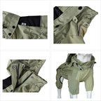 LOVELONGLONG Waterproof Dog Raincoat with Removable Hood – Outdoor Full Body Dog Jacket, Windproof Snowproof Shell Suit – All Season Pet Rain Gear Sage Green S