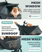 Pet Stroller for Large Dogs up to 110lbs, Large Pet Stroller for Multiple Pets, All-Terrain with Adjustable Handle & Mesh Dual-Window, 1680D Waterproof Oxford Fiber