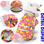 Dog Raincoat, Adjustable Rain Jacket with Hooded Double Layer for Large Medium Small Dogs Puppies, Lightweight Waterproof Rain Coat Poncho with Reflective Stripe Duck Pink,XL