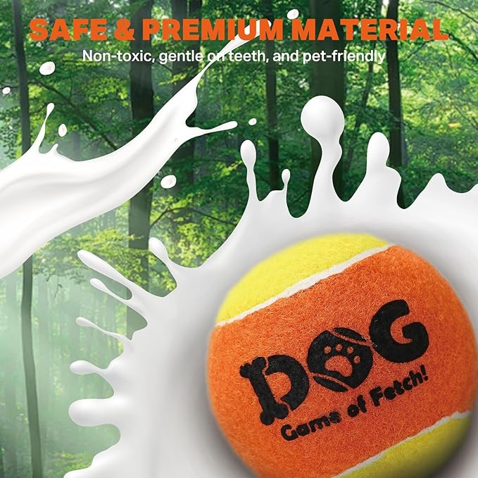 AMA SPORT Squeaky Tennis Balls for Dogs 2.0" Small Dog Tennis Balls for Throwing and Fetching Dog Toys for Training, Exercise, High Bouncing 12 Pack (Multicolor A)