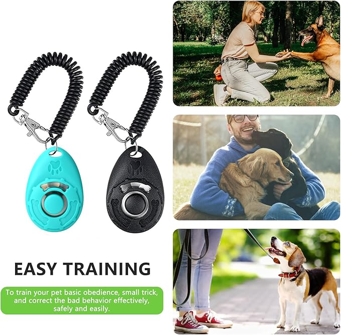 Dog Treat Pouch - 3 Ways to Wear Treat Pouches for Pet Training and 2 Pieces Clicker Taining for Dogs, Dog Training Treat Pouch Bag and Dog Clicker for Training with Waist Belt Shoulder Strap - Camo