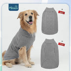 Mihachi Turtleneck Dog Sweater - Winter Coat Apparel Classic Cable Knit Clothes with Leash Hole for Cold Weather, Ideal Gift for Pet in New Year Grey SM