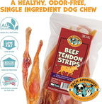 Beef Tendons for Large Dogs & Medium Breeds - Digestible Chews & Dog Treats for Large Dogs - Single Ingredient Dog Chew Sticks - 7-10" (12ct)