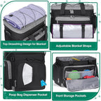 IGOLUMON Dog Travel Bag Large Pet Travel Bags Set for Supplies Weekend Travel Kit Tote Organizer Multi-Pockets Food Travel Bag with 2 Extra Large Food Containers, 2 Dog Bowls, 1 Feeding Mat