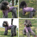 Lovelonglong Ribbed Dog T-Shirt Cotton Knitted Dog Sweaters for All Season Pet T-Shirts for Large Medium Small Dogs Taro Purple S