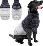 Queenmore Pullover XL Dog Sweater,Classic Turtleneck Warm Pet Sweater with Leash Hole for Dog Girls Boys,Winter Knitwear Clothes for Dachshund,Corgi,French Bulldog(Blue,XL)