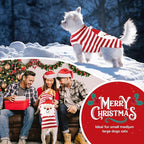 PETCARE Santa Dog Sweater Christmas Funny Cute Red Striped Cat Sweater Vest Pet Holiday Dog Clothes Puppy Sweaters for Small Medium Large Dogs Cats Fall Winter Outfits Xmas Dogs Costume,XX-Large
