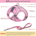 AIITLE Easy Walk Dog Harness and Leash Set - Pet Supply No Pull, Step in Adjustable Pet Harnesses with Padded Vest for Summer, No Choke Over, Easy to Put on Medium Dogs Pure Pink L
