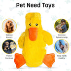 FGA MARKETPLACE Duck and Frog Flat NO Stuffing NO Squeak Plush Dog Toy, Funny Style Will Entertain Your Pet for Hours, Recommended for Small and Medium Dog 21 INCH Long