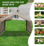 Summertrail Extra Large Dog House Outside, Dog Tent Outdoor, Big Dog Shade Shelter Doghouse Canopy, Water Resistant Dog shelter with Ground Nail, Khaki Sun Rain Cover for Pet Cat 4'x 4'x 3.3