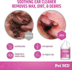 Pet MD Otic-Clean Dog Ear Cleaner - Veterinarian-Formulated Otic Ear Solution for Dogs & Cats - Pet Ear Cleaner for Itch, Odor, & Wax Buildup - Deodorizing Cat Ear Cleaner Solution - 1 Gallon