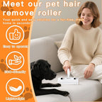 Pet Hair Remover Roller & Self-Cleaning Grooming Brush (2-in-1), Reusable Fur Tool for Dogs Cats Shedding, No Sticky Sheets for Pet Hair Removal on Furniture, Couch, Carpet, Bedding, Car Seats