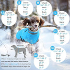 Dogcheer Dog Coat with Harness, Waterproof Dog Jacket Adjustable Pet Winter Coat with Zipper, Christmas Puppy Snow Jacket Fleece Sweater for Small Medium Large Dogs - Sky Blue L