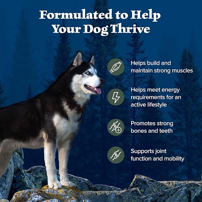 Blue Buffalo Wilderness Natural High-Protein Dry Food for Adult Dogs, WITH WHOLESOME GRAINS, Duck, 24-lb Bag.