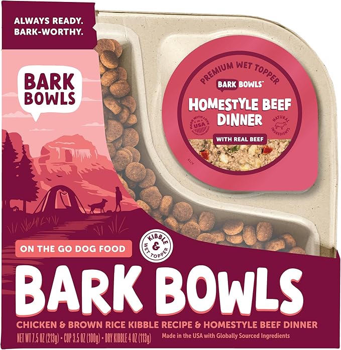 On The Go Dog Food, Homestyle Beef Dinner - 7.5 oz Trays (6 Count), Made in The USA with Real Beef