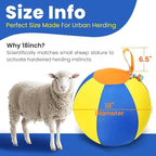 18‘’ Jingle Herding Ball for Dogs & Puppies with Bell, Dog Play Toy, Audible Herding Ball for Cattle Dog, Australian Shepherd, Thickened Oxford Cover, Pump, Patch Repair Kit (18inch)