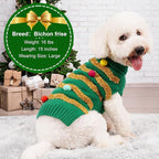 Cyeollo Christmas Sweater for Large Dogs - Warm Turtleneck Xmas Outfit with Leash Hole - Holiday Dog Clothes XXXL