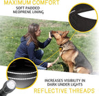 ADITYNA Heavy Duty Dog Collar for Medium Dogs - Reflective Black Collar with Handle for Training, and Walking - Wide, Thick, Tactical, Soft Neoprene Padded