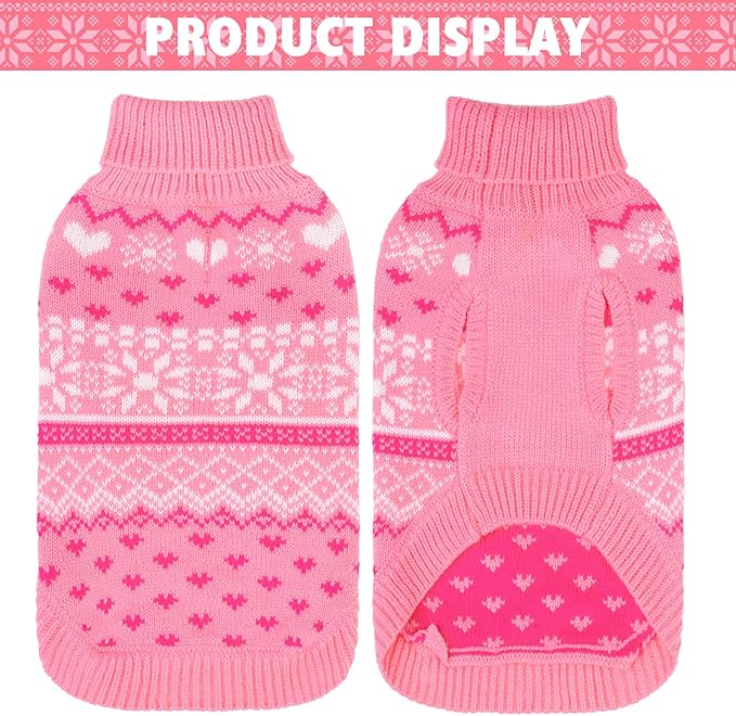 SCENEREAL Dog Sweaters for Medium Sized Dogs - Soft, Warm Turtleneck Pullover Fall Winter Dog Clothes, Knitted Argyle Dog Christmas Outfits, Ugly Pet Clothing for Boy Girl Puppy