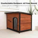 Large Solid Wooden Dog House,Suitable for Both Indoor and Outdoor, Suitable for Large Dogs and Animals of The Following Size, Easy to Clean,Can DIY,45.75" W x 31.25" D x 32.5" H,Grey