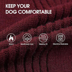 IECOii Dog Sweaters for Medium Dogs Girl Boy,Christmas Knit Doggy Sweatshirt with Sleeve,Turtleneck Thick Warm Dog Sweaters for Winter,Pullover Knitwear for French Bulldog,Boston Terrier (Burgundy,L)