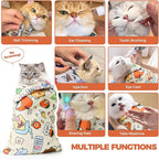 Cat Grooming Wrap, Cat Grooming Supplies for Cutting Nails, Cat Restraint for Nail Clipping to Anti-Scratch/Runaway/Bitten, Cat Swaddle Wrap for Calming & Holding Cat (XXL (Within 22lbs)