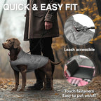 VIVAGLORY Softjoy Dog Coat, Dog Jacket for Winter & Christmas, Coat with Harness Hole & Velcro Closure, Reversible Plaid Checkered Warm Fluffy Heavy Duty for Puppy, M, Pink