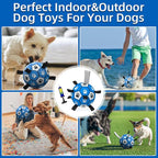 QDAN Dog Balls Toys, Soccer Ball with Straps, Balls for Dogs for Small Medium Puppy, Herding Ball Toy, Birthday Gifts (6 Inch)