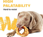 iPaw Turkey Tendons for Dogs 10 Pcs Value Pack, 100% Turkey and US Sourced Raw Material, Hypoallergenic, All Natural Human Grade Puppy Chew, Rawhide Alternative Dog Treats, Ring (Small)