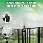 LEMBERI 8x4x4 Outside Dog Kennel with Roof for Large Dogs,Heavy Duty Welded Wire Steel Dog Playpen Fence with Secure Lock, Pet Pen with UV-Resistant Waterproof Cover (93.1''L x 50.4''W x 56.6'H)
