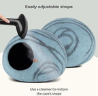 MEOWFIA Cat Cave – Premium Felt Cat Bed for Indoor Cats, Handmade 100% Merino Wool (Aquamarine, Medium)