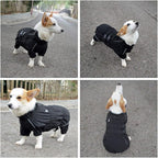 Dogs Waterproof Jacket, Lightweight Waterproof Jacket Reflective Safety Dog Raincoat Windproof Snow-Proof Dog Vest for Corgis Dachshund Small Medium Large Dogs Black D-M