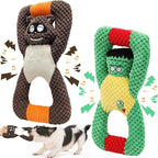 Squeaky Dog Chew Toys for Aggressive Chewers, Dog Toys for Large Medium Small Breed, Indestructible Tough Durable Dogs Toys Interactive Puppy Teeth Clean Natural Rubber(Raccoon & Zombie)