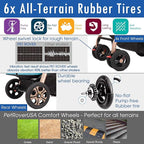 HPZ Pet Rover Titan-HD Premium Super-Sized Dog/Cat/Pet Stroller SUV Travel Carriage/w Access Ramp/100Lbs Capacity/Pumpless Rubber Wheels/Aluminum Frame for Small, Med, Large, XL Pets (Black)