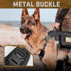 Forestpaw Dog Harness Medium Sized,Tactical Dog Harness with Handle,No Pull Military Style Service Dog Vest with Pockets Adjustable for Medium Dogs,Black,Chest 21.5-45"