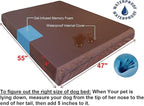 Dogbed4less Jumbo Orthopedic Gel Memory Foam Dog Bed, Waterproof Liner with Durable Washable Black Canvas Cover, 55X47X4 Inch
