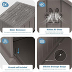 Dog House Outdoor Indoor, Weatherproof Insulated Dog House with Elevated Floor and Air Vents for Small to Medium Dogs,Easy Clean and Assemble (Grey1, 26.18''L × 24.02''W × 25.98''H)