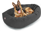 Majestic Pet 52 Inch Suede Calming Dog Bed Washable 52x35x11 (Inch) – Cozy Soft Round Donut Dog Bed with Spine Support for Dogs to Rest Their Head - Pet Bed X- Large – Gray (2025)