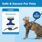 Voyager Escape Proof Cat Harness and Leash Set with Reflective Stitching, Neoprene Handle 5ft - Supports Small, Medium and Large Cats, Kittens for Walking by Best Pet Supplies - BT-Royal Blue, XS