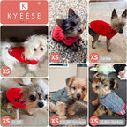 KYEESE Dog Sweater Small Dogs Sweater Soft Pullover Dog Sweaters for Small Dogs Male for Fall Winter Cold Weather Comfy Puppy Coat with Gingham Patchwork Stretchy Knitwear Cat Clothes Warm Turtleneck