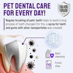 SILVER GRADE Teeth & Gum Dog Breath Spray for Pets Mouth – Cat Dental Care with Silver – Dog Breath Freshener Helps with Tartar & Caries – Plaque Remover for Daily Use – 4 Oz