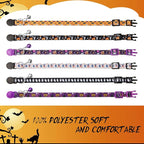 Weewooday 6 Pcs Halloween Cat Collar, Breakaway Cat Collars with Bell, Safety Buckle Soft Adjustable Halloween Pet Collar with Pumpkin Ghost Patterns for Kitten Kitty Pet Supplies Christmas Party