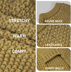 KYEESE Dog Sweater for Large Dogs with Leash Hole Warm Pullover with Reflective Yarn Male Thick Stretchy Knitwear Winter Soft Pet Coat boy for Cold Weather Comfy Dog Sweaters,Brown,XXX-Large
