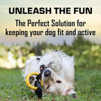 Tonka 3-Ring Tug Outdoor Dog Toy, 10.5 Inch Ring Dog Tug Toy for Medium and Large Breeds, Black/Yellow