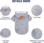 BEAUTYZOO Dog Sweaters for Large Dogs Girls Boys, Warm Winter Dog Hoodie Sweatshirt with Pocket & Leash Hole,Soft Waffle-Like Laminated Cotton Pet Clothes for Big Breeds Indoor Outdoor Cold Weather