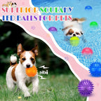 12 Pcs 2.56" Light up Squeaky Dog Balls Large Dog Toys Ball Puppy Chew Toys for Small Medium Large Pet Clean Teeth Teething